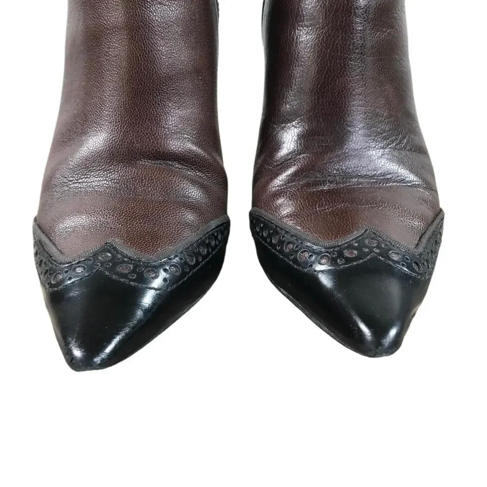Tory Burch Brown and Black Ankle Booties - Picture 8 of 13